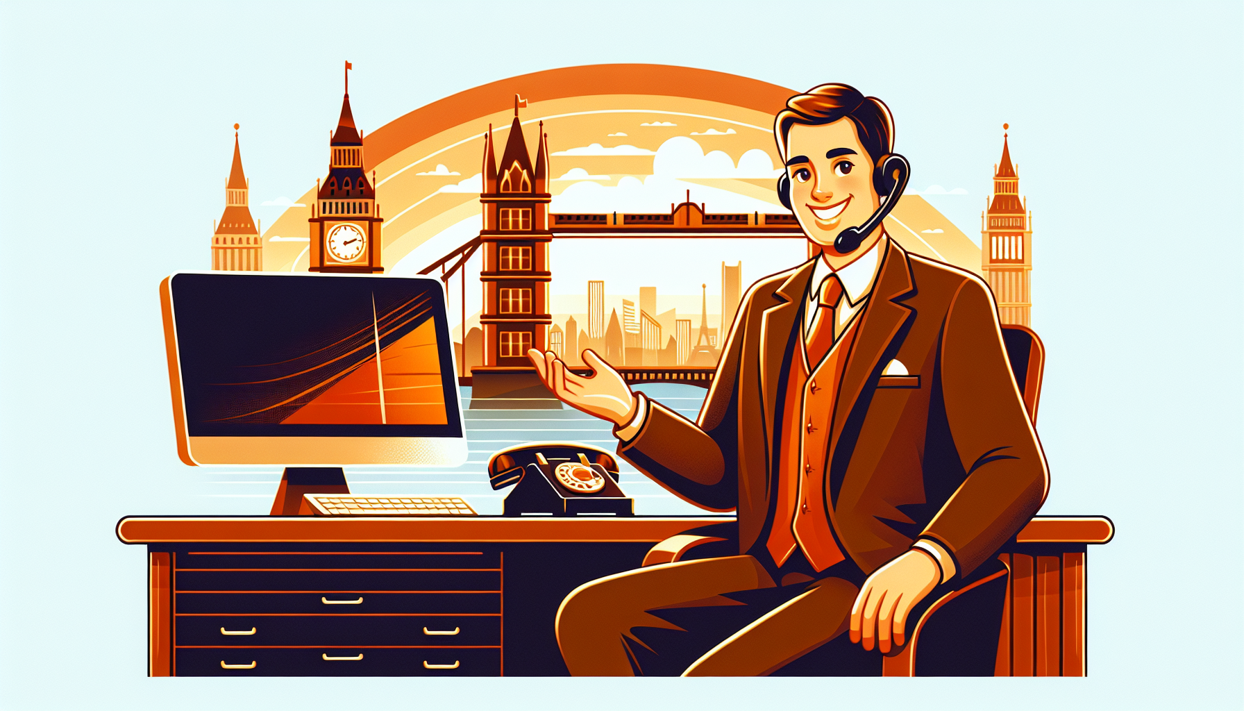 An illustration encouraging contact for expert IT support in London.